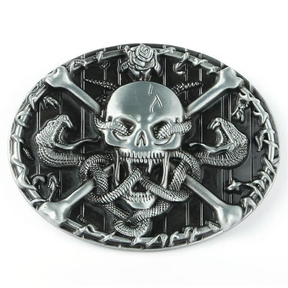 8519 Skull Belt Buckle Western Cowboy Belt Buckles Novelty Skeleton Belt